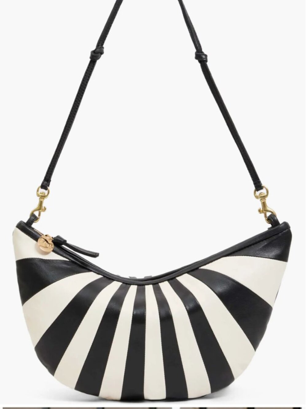 Clare V. Lune Shoulder Bag black and white